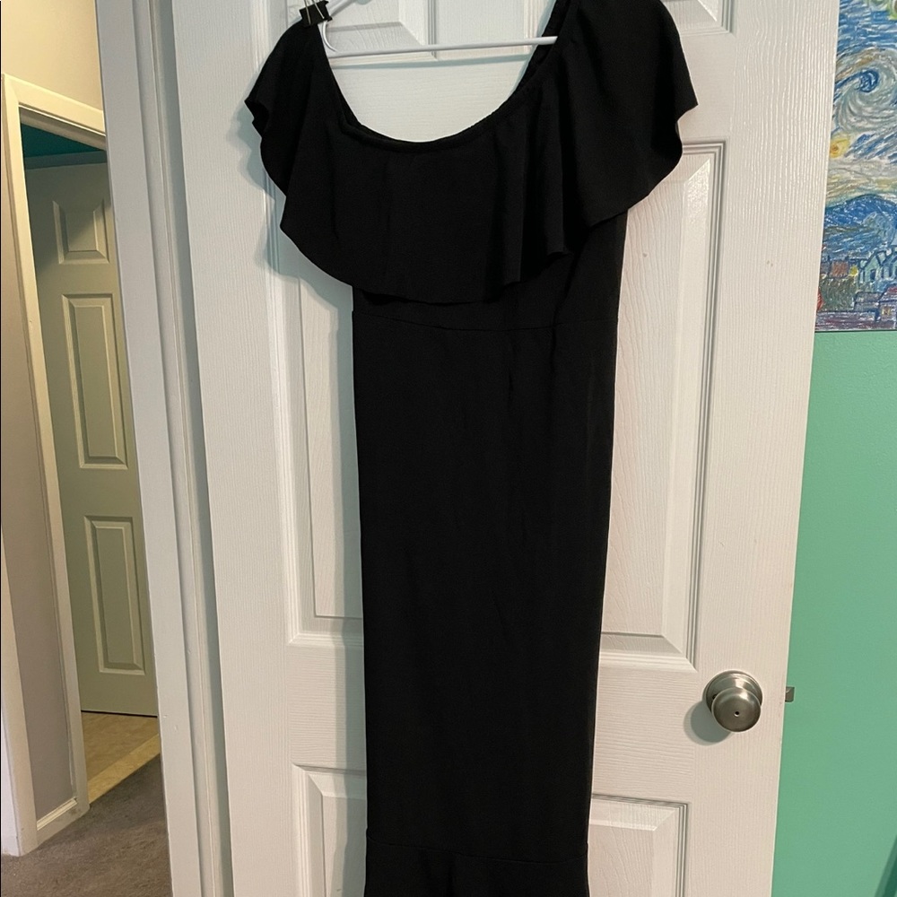Off shoulder black dress from shein